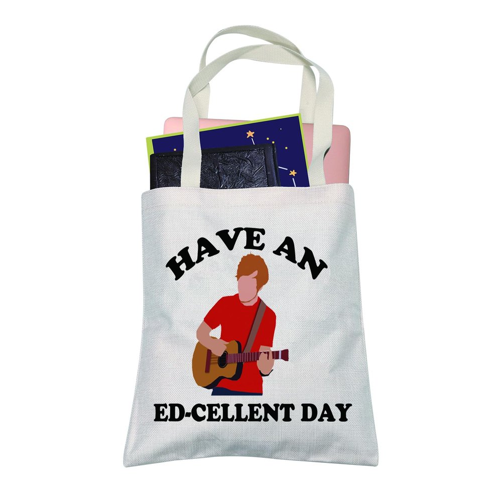 LEVLO Pop Music Lovers Gifts Have An Ed-cellent Day Foldable Shopping Bags Guitar Lovers Birthday Travel Case for Her(Ed-cellent Day)