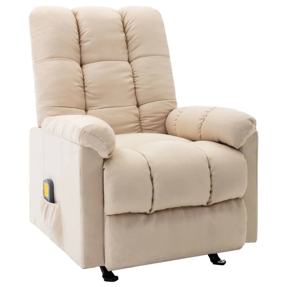 CUMYZO Massage Rocker Recliner Chair with Vibration Massage and Ergonomic Lounge Chair for Living Room with Rocking Function and Side Pocket