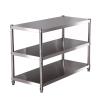 GOCHUSX Stainless Steel Shelf, Kitchen Storage Rack, 3-Tier Shelving Units and Storage, Standing Shelving Work Table for Kitchen Garage Office(80X40X80CM) view 3