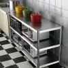 GOCHUSX Stainless Steel Shelf, Kitchen Storage Rack, 3-Tier Shelving Units and Storage, Standing Shelving Work Table for Kitchen Garage Office(80X40X80CM) view 4