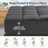 SOPAT Mattress Topper Cal King Size Extra Thick Mattress Pad 8-21" Deep Pocket Soft Down Alternative Fill Mattress Protector Pillow Top Mattress Cover (72x84 Inches, Dark Grey) view 4