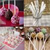 homeemoh 100pcs Paper Lollipop Sticks, 15cm(5.9 inch Long) Cake Pop Sticks for Chocolate Sugar Candy Lollypop Dessert,White view 2