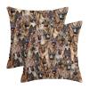 2 Piece German Shepherd Printed Throw Pillow Covers Cushion Covers, Funny Dogs All Over Printed Pillow Case, Gift for German Shepherd Lover/Dogs Mom/Puppy Owner, Dog Lover Pillowcase view 1