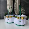 Vizzara, Flower girl basket Green and gold wedding, Flower basket Emerald green, Basket Green and gold wedding, Wedding basket Gold view 2