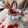 Vizzara, Flower girl basket Green and gold wedding, Flower basket Emerald green, Basket Green and gold wedding, Wedding basket Gold view 3