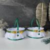 Vizzara, Flower girl basket Green and gold wedding, Flower basket Emerald green, Basket Green and gold wedding, Wedding basket Gold view 4