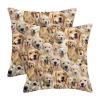 2 Piece Cute Golden Retriever Throw Pillow Covers, Funny Dog Face Print Cushion Cover, Pillowcase for Golden Retriever Lover/Dog Mom/Pet Owner, Dog Lover Gift, Dog Breed Themed Pillow Case view 1
