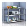GOCHUSX Stainless Steel Shelf, Kitchen Storage Rack, 3-Tier Shelving Units and Storage, Standing Shelving Work Table for Kitchen Garage Office(90X30X80CM) view 1