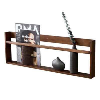 CMYUN Wall Mounted Magazine Holder Stands, Solid Wood Brochure Display Stand Book Magazine Racks, Home Office Record Book Newspaper Storage Rack (Color : Red)