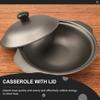 UPKOCH 1pc Cast Iron Casserole Pot with Lid for Stewed Chicken Rice Yellow Braiser for Soup Casserole and Stew Fast Heating Energy Saving Cooking Pot view 3