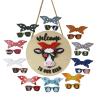 MOCIUN 10PCS Interchangeable Door Hanger Cow Eye, Farmhouse Door Hanging, Cow Door Hanger, Catching Front Door Hanging Decoration, for Easter Independence Day, Thanksgiving Day, Valentine's Day (B) view 1