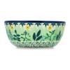 Polmedia Polish Pottery Bowl 5-inch UNIKAT - Green Tranquility Pattern Handmade in Boleslawiec Poland by Ceramika Artystyczna + Certificate of Authenticity view 3