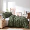 Dainty Homes Pinch Pleated Comforter 3 Pcs Set- 100% Cotton, 600 TC 300 GSM 2 Pillow Shams for All Season Olive Green/Twin/Twin XL view 3