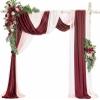 ZIKY Wedding Arch Flowers, 2pcs Flower Arrangement with 3pcs Drape Fake Flower Swag for Wedding Ceremony Arbor and Reception Backdrop Decoration view 1