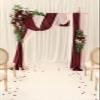 ZIKY Wedding Arch Flowers, 2pcs Flower Arrangement with 3pcs Drape Fake Flower Swag for Wedding Ceremony Arbor and Reception Backdrop Decoration view 2