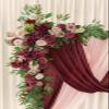 ZIKY Wedding Arch Flowers, 2pcs Flower Arrangement with 3pcs Drape Fake Flower Swag for Wedding Ceremony Arbor and Reception Backdrop Decoration view 3
