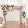 ZIKY Wedding Arch Flowers, 2pcs Flower Arrangement with 3pcs Drape Fake Flower Swag for Wedding Ceremony Arbor and Reception Backdrop Decoration view 2