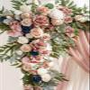 ZIKY Wedding Arch Flowers, 2pcs Flower Arrangement with 3pcs Drape Fake Flower Swag for Wedding Ceremony Arbor and Reception Backdrop Decoration view 3