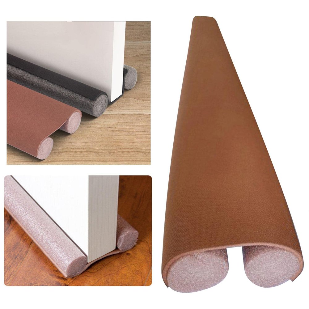 HUFFA Under Door Draft Stopper Insulation Protector Cold Air Stopper Blocker (Color : Brown)
