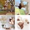 28Pcs 18in White Sand Balloons Foil Mylar Brown Tan Cream Neutral Balloon Caramel Boho Beige Star Balloons Heart Balloon Party Favors for Baby Shower Wedding Birthday Party Decorations view 3