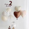 28Pcs 18in White Sand Balloons Foil Mylar Brown Tan Cream Neutral Balloon Caramel Boho Beige Star Balloons Heart Balloon Party Favors for Baby Shower Wedding Birthday Party Decorations view 4