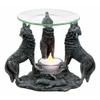 1 Pcs of Moonlight Three Howling Wolves Candle Oil Warmer Or Wax Tart Burner Figurine view 2