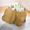Kaplan Early Learning Hippo Washable Wicker Floor Basket | Animal-Inspired Woven Rattan Storage Bin | Home Decor Organizer view 2