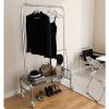 Garment Rack Portable Rolling Clothing Racks For Hanging Clothes On Wheels, Space Saving Clothes Organizers With Storage Basket, Multi-Purpose Metal Display Rack, Bedroom Coat Ra(Size:118X40X168CM ) view 2