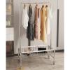Garment Rack Portable Rolling Clothing Racks For Hanging Clothes On Wheels, Space Saving Clothes Organizers With Storage Basket, Multi-Purpose Metal Display Rack, Bedroom Coat Ra(Size:118X40X168CM ) view 3