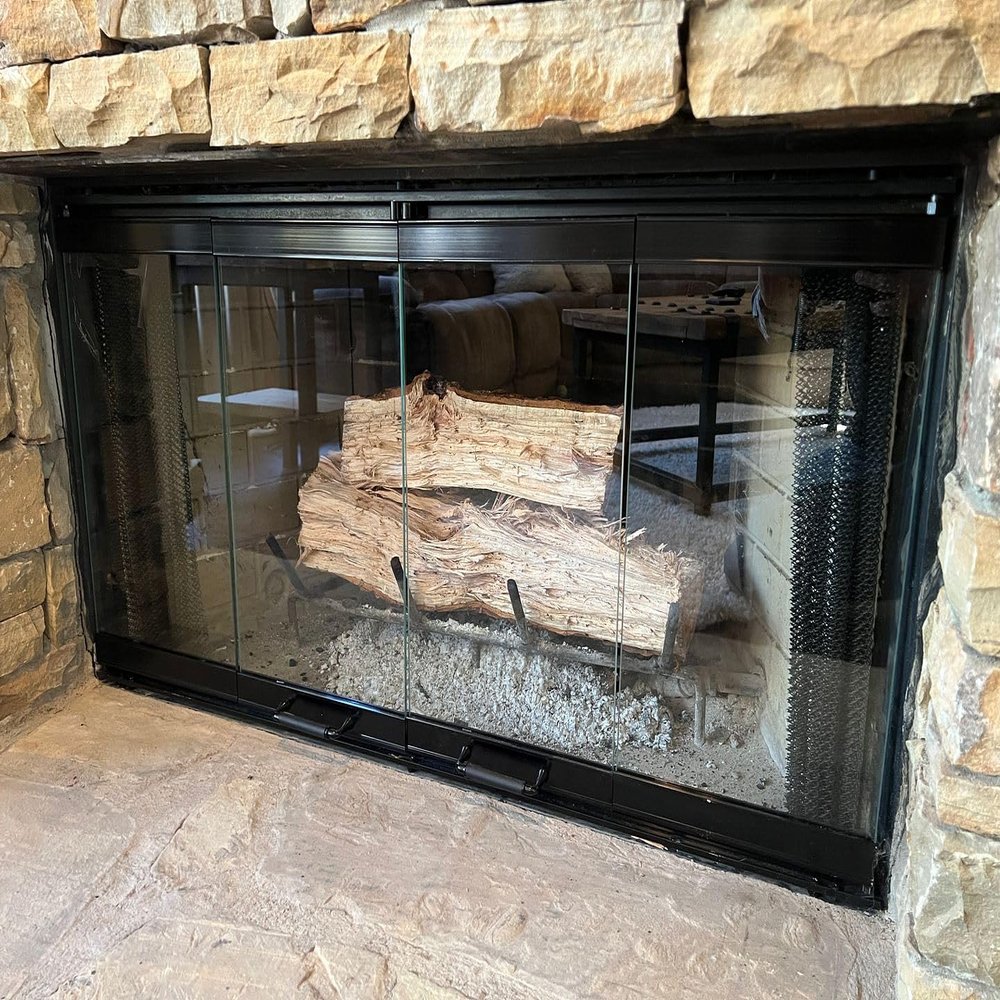 Fireplace Glass Doors for Superior-Lennox Fireplace Model# BC36, BR36, HC36, RD36, BBV36, BCF36 (Black Finish)