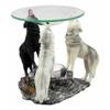 1 Pcs of Moonlight Colorful Three Howling Wolves Oil & Wax Tart Burner Figurine view 4