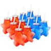 Fun Express Plastic Cups with Lids and Straws 12 Pack - Patriotic Star Shaped Reusable Tumblers for 4th of July Party Favors | Colorful Rainbow Stadium Cups in Bulk for Independence Day Celebrations view 1