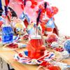 Fun Express Plastic Cups with Lids and Straws 12 Pack - Patriotic Star Shaped Reusable Tumblers for 4th of July Party Favors | Colorful Rainbow Stadium Cups in Bulk for Independence Day Celebrations view 3