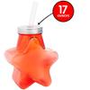 Fun Express Plastic Cups with Lids and Straws 12 Pack - Patriotic Star Shaped Reusable Tumblers for 4th of July Party Favors | Colorful Rainbow Stadium Cups in Bulk for Independence Day Celebrations view 4