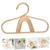 CIYODO 2pcs Rattan Boy Girl Clothes Hanger Premium Smooth Finish Boy Girl Nursery Organizer Small Rattan Hangers for Clothes Clothing Storage view 3