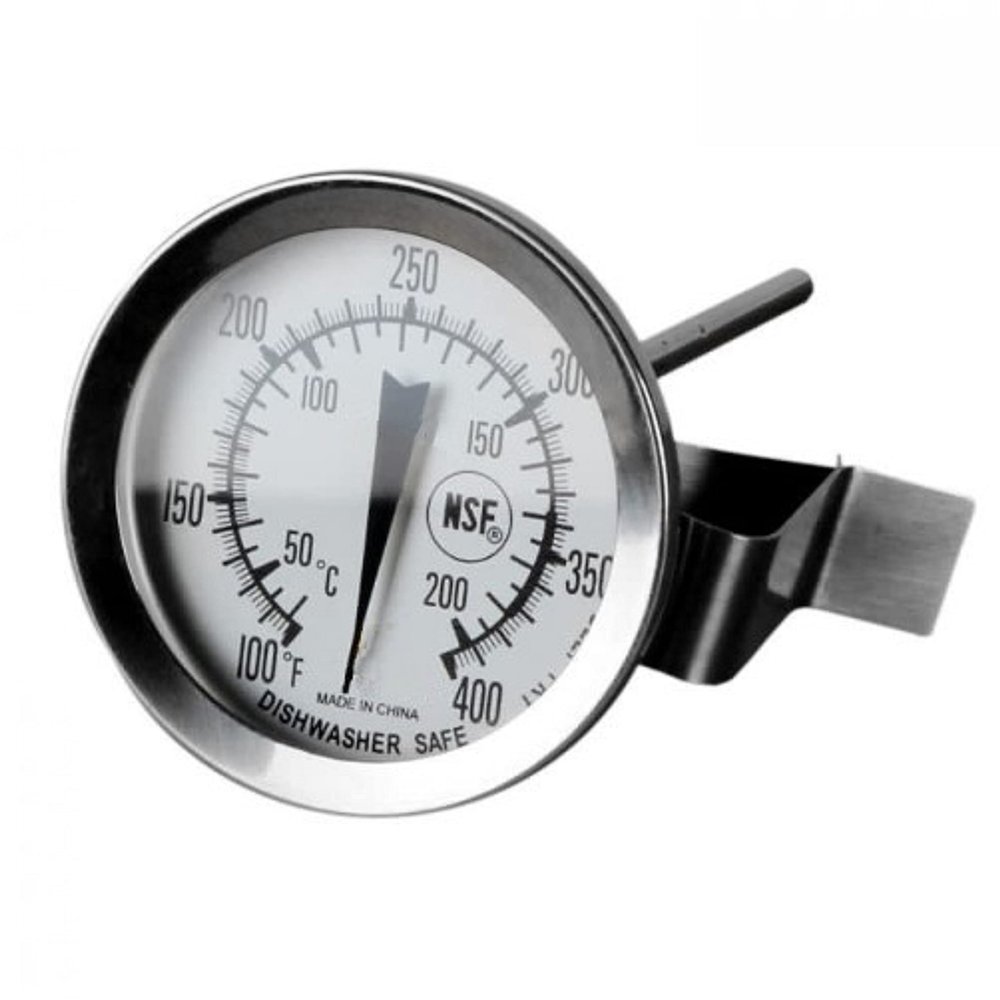 TrueCraftware- Stainless Steel 5 1/2" Candy Deep Fry Probe Thermometer with Pot Clip, 100F to 400F- Deep Frying Thermometer for Candy Maple Syrup Cheese Sugar