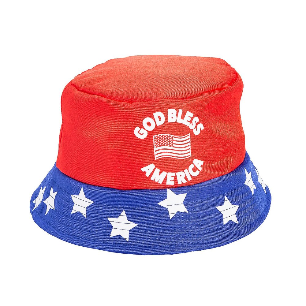 Fun Express God Bless America Patriotic Bucket Hats, 12 Pieces