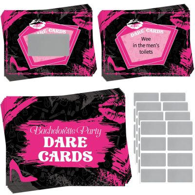 35 Pieces Girls Single Party Dare Cards Scratch Off Night Out Scratch Off Activity Funny Dare Cards for Wedding Bridal Showers Party Supplies(Lips)