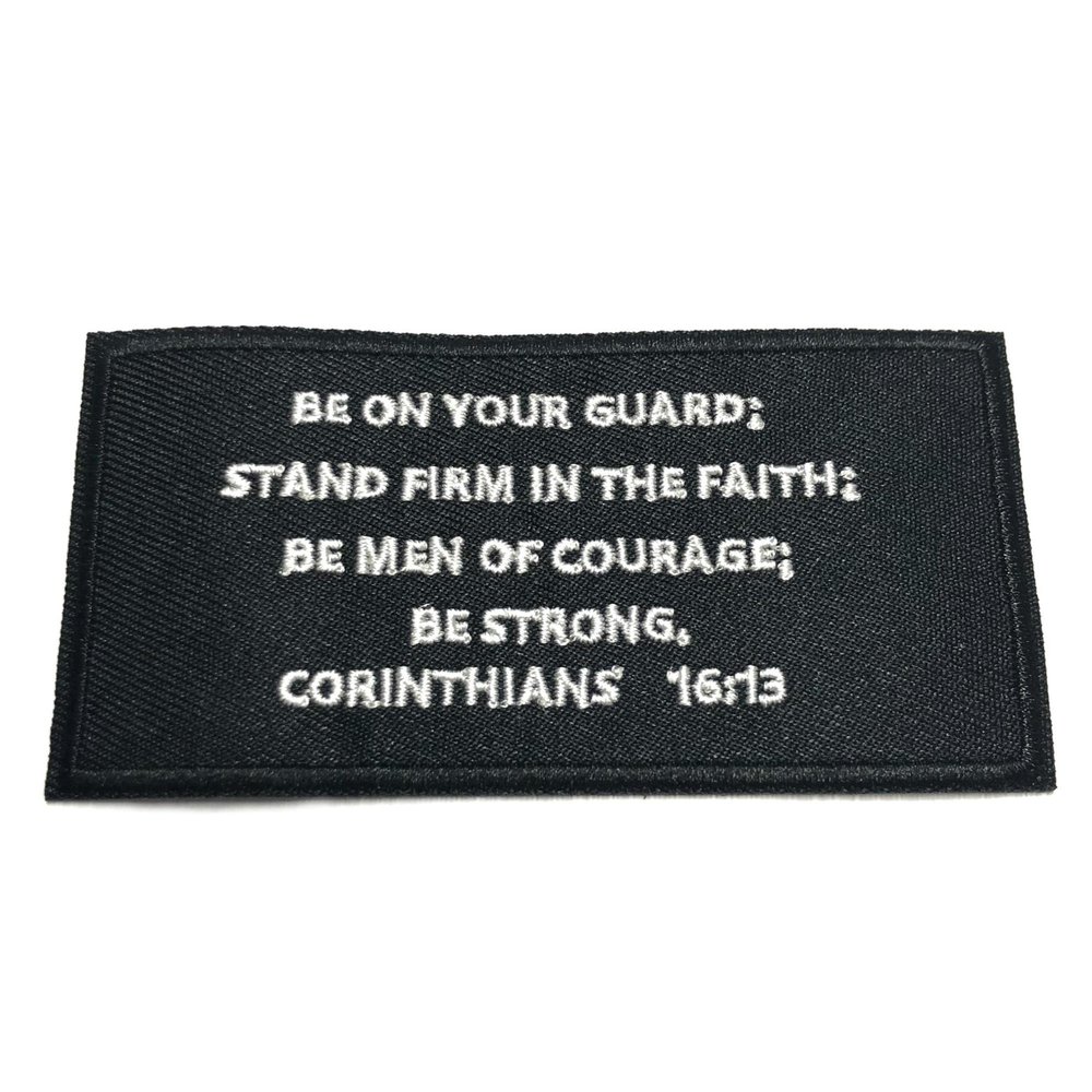Corinthians 16:13 Patch Embroidered Iron-on/Sew-on Applique, Religious Eternal Life Bible Verse, Love Jesus God, Christian Biker, Decorative Embroidery Clothing Vest Jackets Jeans, Premium Stitching
