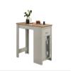 Lilola Home Alonzo 47" W Light Gray Counter Height Dining Table  Small Space Friendly Modern Table with Wood and Metal Frame for Kitchen, Apartment, or Breakfast Bar view 1