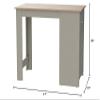 Lilola Home Alonzo 47" W Light Gray Counter Height Dining Table  Small Space Friendly Modern Table with Wood and Metal Frame for Kitchen, Apartment, or Breakfast Bar view 3