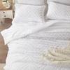 Anluoer King Bed in a Bag 7 Pieces, White Tufted Comforter Set with Comforters, Pillow Shams, Pillowcases, Flat Sheet, Fitted Sheet - All Season Bedding view 4