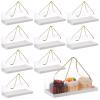 30 Pcs Clear Cupcake Boxes Bakery Cake Boxes with Handle and Paperboard Plastic Rectangular Cupcake Containers Portable Clear Gable Boxes Dessert Cookies Gift Boxes for Party Favor 10.8 x 4.3 x 3.7'' view 1