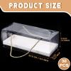 30 Pcs Clear Cupcake Boxes Bakery Cake Boxes with Handle and Paperboard Plastic Rectangular Cupcake Containers Portable Clear Gable Boxes Dessert Cookies Gift Boxes for Party Favor 10.8 x 4.3 x 3.7'' view 2