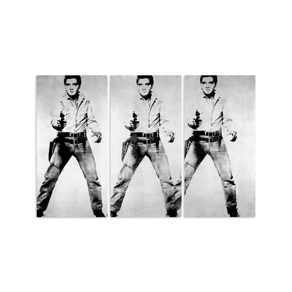 Elvis Presley - Andy Warhol Canvas Wall Art Print Handmade - Various Sizes (3 Pieces Large)