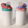 2 pack 12oz sublimation toddler tumblers (Pink/green and pink/purple lids) view 2