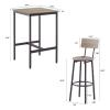 3 Piece Bar Table and Chairs Set for 2,Counter Height Bistro Pub Table with 2 Stools PU Upholstered High Top Dining Table and Chairs Set for Kitchen Breakfast Nook,Small Spaces,Restaurant(Square) view 3