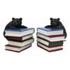 2 Figurine Set Rustic Wildlife Bear Cubs Climbing Stack of Books Bookends view 3
