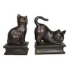 1 Set of Sitting and Crouching Cat Resin Bookends 7" Tall Abstract Cat Statue view 3