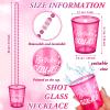 12 Pcs Birthday Squad Shot Glass Necklace Shot Cups Plastic Glasses on Beaded Necklace Funny Beaded Squad Cups for Adults Birthday Wedding Party Supplies Favors, 6 Colors view 2